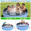 Extra Large Foldable Dog Pool 107x20, EPN Heavy Duty Hard PVC Collapsible Dog Pool for Large Dogs and Kids, Leakproof Non-Slip Pet Wading & Bathing Tub with Drain, for Indoor & Outdoor Use