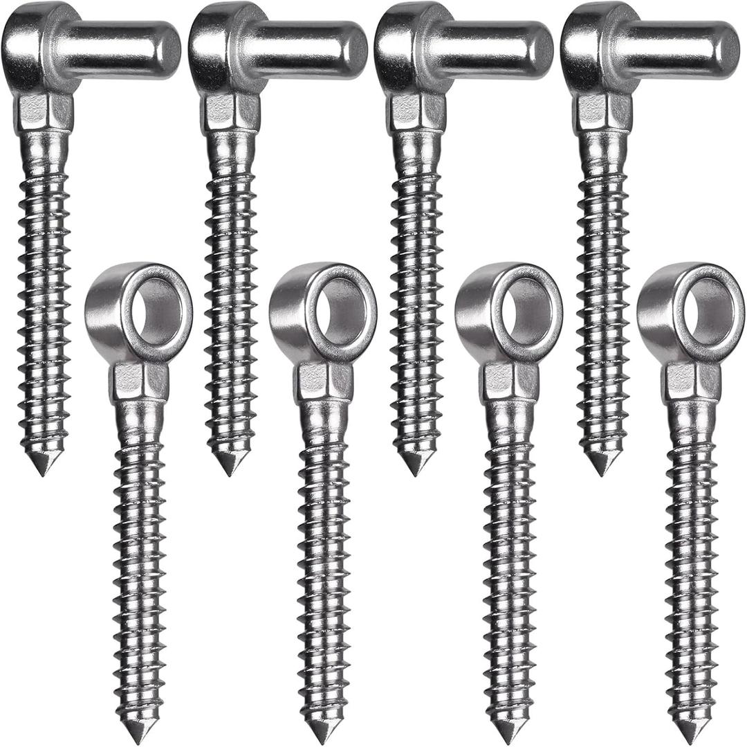 Cast 304 Stainless Steel Gate Hinges Heavy Duty, 4Pack Gate Hinges, M12 Screw Hook and Eye Hinge, Wood Gate Hinge for Wooden Gates Fences (4Pack (M12))