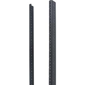 RIVECO 18U Rack Rails 2 PCS, 0.12 Inches Thickness Steel Tapered Holes Horizontal & Vertical Rack Mount Rails for Recording & Network Wooden Cabinet Mounting, 10/32 Screws Included