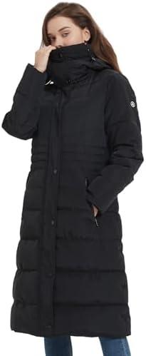 IKAZZ Women's Winter Coats, Thickened Warm Insulated Vegan Down Long Parka Jacket with Hood XXL