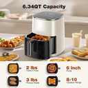 Sweetcrispy 6QT Air Fryer with Window, Square Airfryer Oven 12-in-1 for Family, 400F Rapid Air Crispy Technology, Roast Bake Dehydrate, Nonstick & Easy-Clean Basket,Off-White, 6.34 Quarts