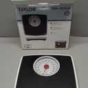 Taylor Battery Free Analog Scales for Body Weight, 330LB Capacity, Easy to Read Large 4.25-inch Dial, 10.3 x 10.6-inch Vinyl Mat Platform, Black