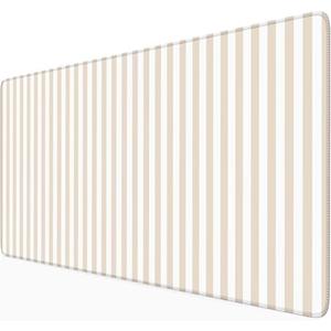 ohisxiacy Beige Striped Desk Mat Cute Pastel XXL Large Gaming Mouse Pad Desk Pad Kawaii Aesthetic Home Office Decor Cozy Keyboard Laptop Computer Mat