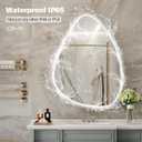 Niccy Irregular LED Bathroom Mirror, 20"x28" Asymmetrical Backlit Vanity Wall Mirrors, Frameless Lighted Mirrors for Bedroom, Living Room, Modern Smart-Mirror with Anti-Fog, Dimmable, Memory Function