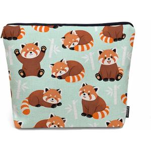 Red Panda Makeup Bag For Women, Adorable Cosmetic Bag, Cute Red Panda Zipper Bag, Travel Bags, Toiletry Organizers, Pouch Bags, Washing Bags For Gym, Bathroom (9 x 7.1 inch)
