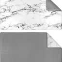 OPUX Anti Fatigue Kitchen Floor Mat, Reversible Cushioned Memory Foam Kitchen Rug Pad, Waterproof Non-Slip Padded Comfort Standing Mat for Office Laundry Home, 32x17 (Marble Gray)