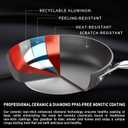 MsMk 12 Inch Nonstick Frying Pan with Lid, Titanium and Ceramic Nonstick skillet with lid, PFOA Free, Non-Toxic, Stay-Cool Handle, Scratch-resistant, Dishwasher Safe, Oven Safe to 700F
