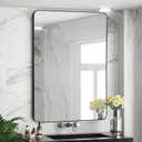 24x36 Inch Black Bathroom Wall Mirror, Modern Rectangle Mirrors with Tempered Glass for Bedroom Living Room or Entryway Horizontal/Vertical Hanging