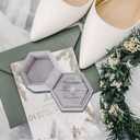 2 x WantGor Velvet Jewelry Ring Box, 3 Slots Hexagon Ring Gift Box Vintage Ring Display Holder Case for Wedding Ceremony Proposal Engagement (Gray)