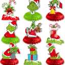 9 Pcs Christmas Decorations Christmas Party Centerpiece Honeycomb Table Toppers for Party Home Decorations