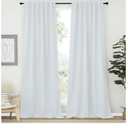 NICETOWN Blackout Curtains Shades Window Drapes - (Greyish White Color) W52 x L90, Double Panels, Blackout Draperies Window Treatment for Living Room