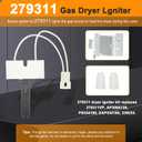 2026 NEW Dryer Repair Kit Compatible with Whirlpool Maytag Kenmore Gas Dryers Includes 279311 Igniter 279834 Gas Valve Coil 338906 Gas Dryer Flame Sensor