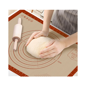 Silicone Baking Mat, 0.7mm Extra Thick 24" x 16" Large Non Stick Pastry Dough Sheet, Pie Crust Rolling Supplies for Making Christmas Cookies Bread, Easy to Clean