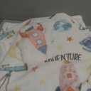 Space Adventure Hooded Towel for Kids, Planet Rocket Astronaut Hooded Poncho Blanket for Toddlers 30" x 50", Soft Flannel Wearable Blanket Bath Towel for Boy, Birthday Space Gift for Pool, Beach, Swim