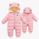 BYFRI Baby Boys Girls Snowsuit Newborn Cozy Winter Coat Infant Bear Hooded Jumpsuit Toddler Snow Outfit for 0-24 Months