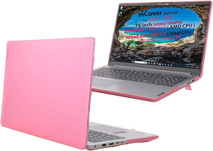 mCover Case Compatible ONLY for 2022-2025 15" Lenovo IdeaPad 1 Series (15ADA7 / 15AMN7 / 15ALC7 / 15IAU7 / 15IGL7 / 15IJL7 / 15IRU7) Windows Laptops (NOT Fitting Any Other Models)- Pink