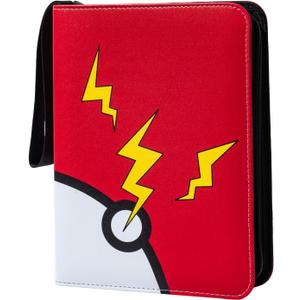 Awedsu Collectible Trading Card Albums,Collectible Trading Card Protective Sleeves,Card Binder 4-Pocket,400 Pockets Card Case Holder for TCG, Sports Card. (Dark Red)