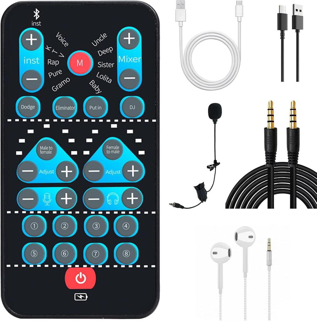 HighDefinition Portable Voice Changer Sound Card with RealTime Transformation, Ideal for Streaming, Gaming, and Entertainment Scenarios (M10for PC)