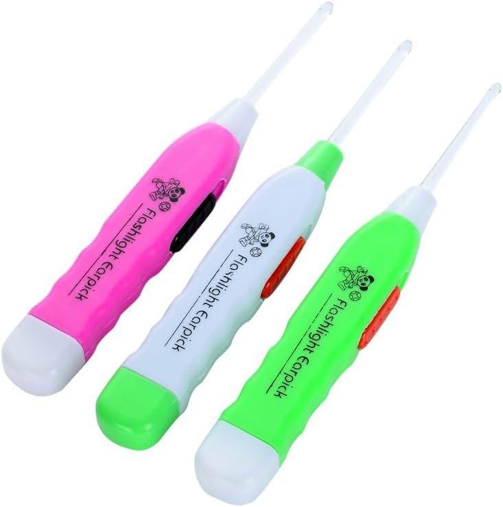 6 x LED Light Ear Wax Removal Tool, Multi-Color Pack with Illuminated Tips, Professional Cleaning Pick Set for Safe Home Use (Pink)