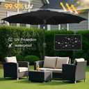 FLAME&SHADE 11 ft Patio Umbrella - Table Umbrella Outdoor with Push Button Tilt and Crank, UV Protection, 8 Sturdy Ribs, Market Umbrella for Garden, Deck, Backyard, Lawn, Pool and Beach(Black)