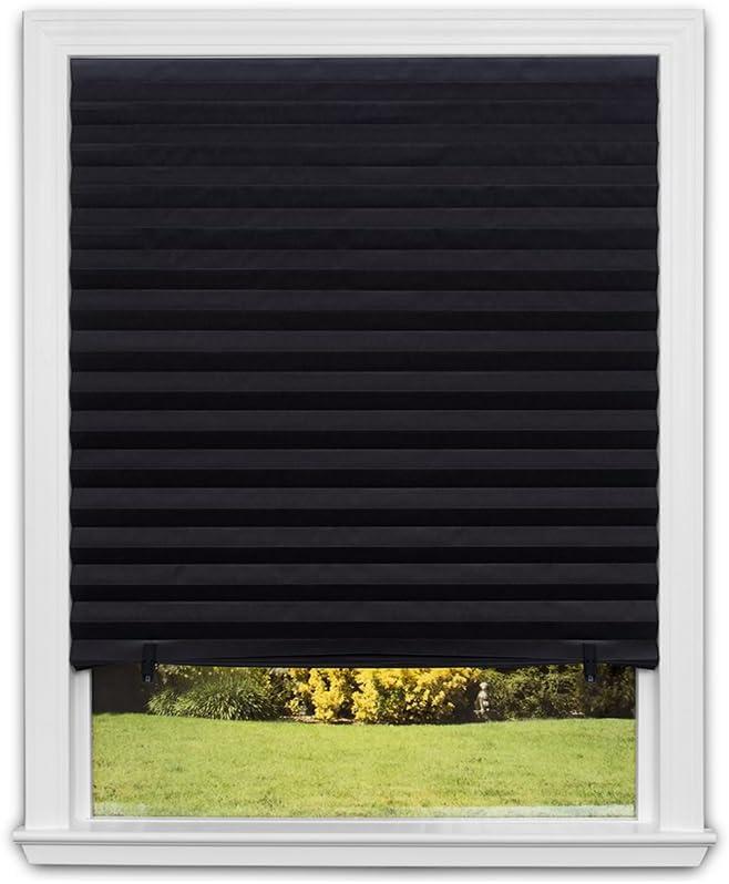 Redi Shade No Tools Original Blackout Pleated Paper Shade Black, 36" W x 72" L, Pack of 6 