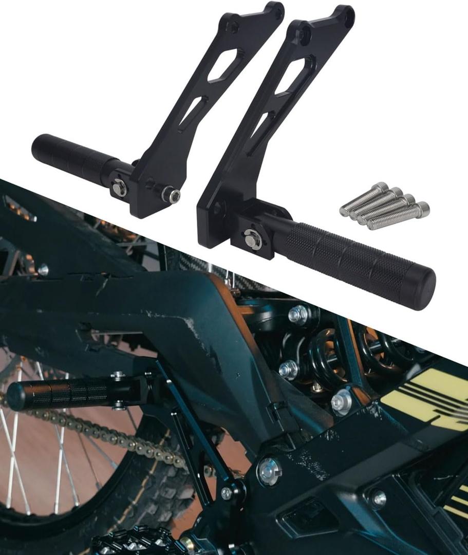 JFG RACING Dirt Bike Rear Foot Pegs Kit for Sur Ron,Motorcycle Foot Pedals Rests with Bracket for Surron Light Bee X and S/X160/X260