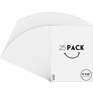 Golden State Art, 25 Pack 9x12 Bright White Backing Board for Frames, Pictures, Photos and More