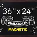 Comix Magnetic Chalkboard, 36 x 24 Inches Wooden-Framed Blackboard, Hanging Chalk Board for School Office Home and Restaurant Menu