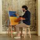 MEEDEN Artist Wooden Drafting Stool: Adjustable Height Art Stool for Studio, 26 inches