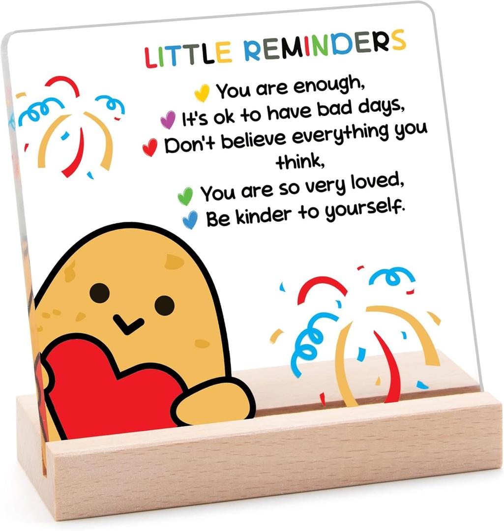 FEXIA Inspirational Appreciation Gifts for Teachers, Thank You Gifts for Women, Motivational Quote Acrylic Sign Desk Decor with Wooden Stand 4 * 4 Inches (Fireworks)