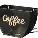 CoffeeI.V. Coffee Cup Shaped Pod Holder - Wall Mounted or Counter Top, Anti Slip - Durable, Functional, Space Saving - Doubles as Decor For Your Kitchen, Coffee Bar - Glass Front (Black Coffee)