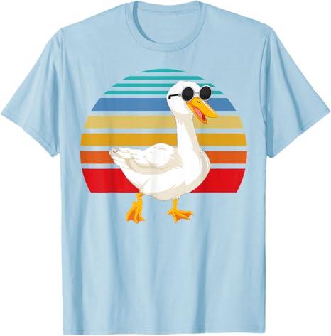 Retro Goose With Sunglasses Vintage Duck T-Shirt, L