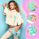 Jutom 104 Pcs Self Adhesive Chenille Iron on Letter Patches Letter Chenille Stick on Embroidered Patch for Clothing Jackets Backpacks Hats(Classic,Pink, Sky Blue)