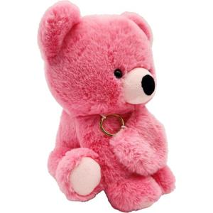 Holiday Home 10-Inch Plush Bear with Keychain - Pink
