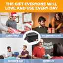 FORABEST Heated Lunch Box  80W Electric Lunch Box for Adults, 12V/24V Car & Truck + 110V/220V for Office & Travel  Cooks or Warms Meals, Full Utensils & Premium Carry Bag (Black)