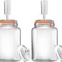 1 Gallon Fermentation Jars with Weights & Airlocks, Fermenting Kit for Sauerkraut, Kimchi, Kombucha and Pickles, 2 Pack