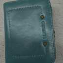 Leather Wallet for Women, RFID Blocking, Compact Bifold, Full Grain Leather, Kiss-Lock Coin Pocket, Vintage Metal Clasp, Daily Use Travel,Blue