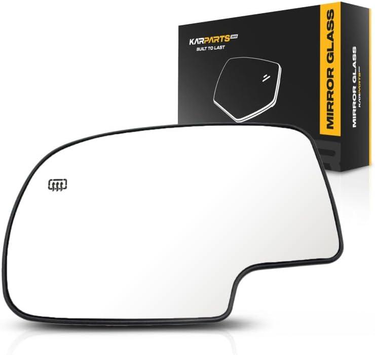 For Chevy Tahoe 2000 01 02 03 04 05 2006 Mirror Glass Driver Side | Heated | Flat | w/Backing Plate | All Cab types | Replacement For 88986362 | GM1324108
