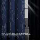 Deconovo Blackout Curtains - Thermal Insulated, Noise-Reducing Window Drapes for Bedroom, Living Room -2 Panels, Navy Blue, 52W x 84L