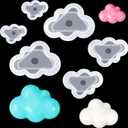 Boao 6 Pcs 3D Cloud Silicone Mold Assorted Size Chocolate and Fondant Mold for Resin Candle DIY Candy Dessert Pudding Cake Valentine's Decorations and Epoxy Paste Soap Polymer Clay Tool