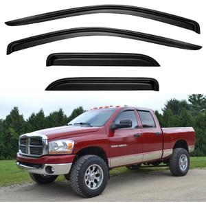Window Visors Rain Guards for 2002-2008 Dodge Ram 1500 Quad Cab/Extended Cab, Window Vent Wind Deflectors Visors Shades for 03-09 Dodge Ram 2500 3500 Extended Cab