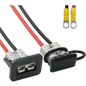 1 Pair 50A Battery Quick Connect/Disconnect Plug 10 Guage 1.3FT Cables O-Ring 12V Wire Harness Plug Connector Kit for Winch Trailer Towing Systems Gray