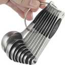 Magnetic Measuring Spoons Set of 9 Stainless Steel Stackable Measuring Spoons Heavy Duty Nesting Teaspoons Tablespoons for Measuring Dry and Liquid Ingredients (Black)