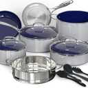 DUXANO 14-Piece Ceramic Cookware System, Complete Kitchen-in-a-Box Set with Grill Pan, Steamer & Utensils, PFAS-Free Nonstick Induction Cookware, Forged Aluminum Even Heat Set, Large
