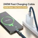 TOP-UP Cell Phone Lanyard Crossbody, 240W USB-C Charging Cable, 4ft 120cm