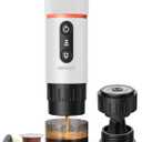 Portable Espresso Maker20Bar SelfHeating & Auto-off | 13500mAh Battery Brews8Shots | 12V Mini Coffee Machine Compatible with NespressoOriginal Pods | Car/Travel/Camping (White)