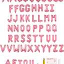 58 PCS Letter Balloons Alphabet Letters 2 Sets A- Z & 1 Sets AEIOU 16 - Inch Mylar Foil Balloons Set for Wedding/Birthdays/Annivs/Grads party Decoration Banner Custom Phrase (Pastel Pink)