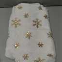 Christmas Tree Skirts 36inch Faux Plush White Tree Skirt Double Layers Gold Snowflakes Tree Skirt Cover Fluffy Round for Holiday Party Christmas Tree Decorations