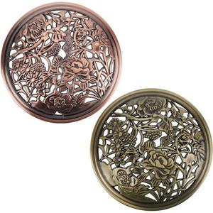 GORGECRAFT 2PCS 2 Colors Candle Toppers Scented Candles Cover Peony Flower Jar Lid-Help Shade Sleeves Bronze Red Copper Color Alloy Candle Toppers Gifts for Women Help Jar Candles Melt Evenly Space