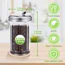 Mimorou 5 Pcs Glass Sugar Shaker Pourer Dispenser 12 oz Retro Style Sugar Pour Dispenser Container Vintage Glass Jar with Stainless Steel Lid for Coffee Bar